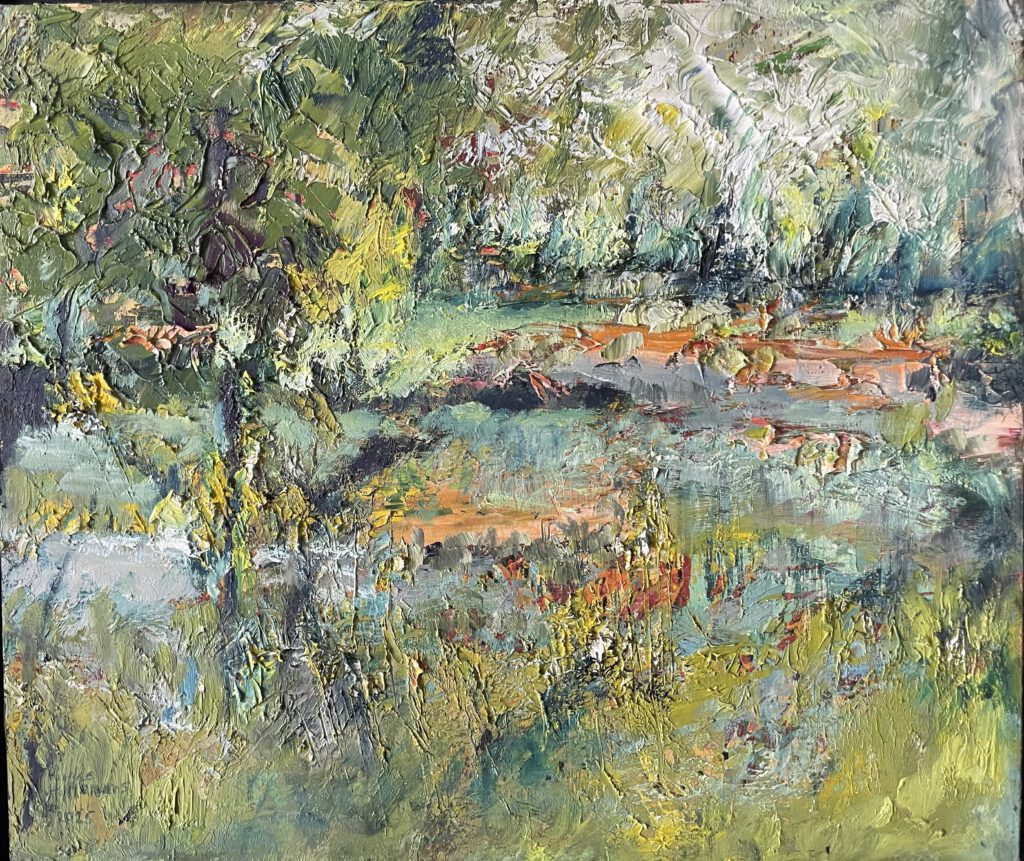 “ Langs de Aa 1 “- 2025 - olieverf/board - 24x28 cm. € 325,-